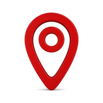 Red pointer marker on white background. Isolated 3D illustration Illustrazione stock