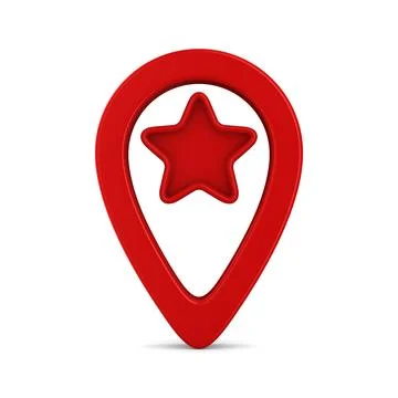 Red pointer marker on white background. Isolated 3D illustration Stock Illustration