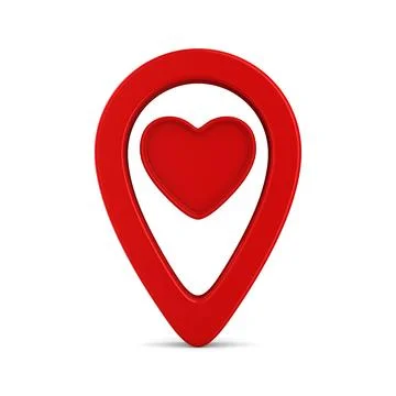 Red pointer marker on white background. Isolated 3D illustration Illustrazione stock
