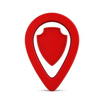 Red pointer marker on white background. Isolated 3D illustration Stock Illustration