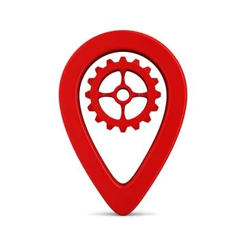 Red pointer marker on white background. Isolated 3D illustration Stock Illustration