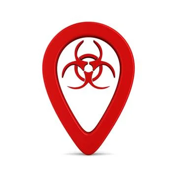Red pointer marker on white background. Isolated 3D illustration Illustrazione stock
