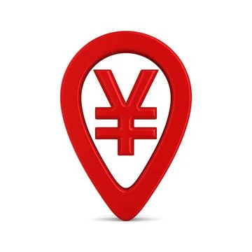 Red pointer marker on white background. Isolated 3D illustration イラスト素材