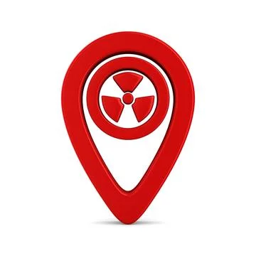 Red pointer marker on white background. Isolated 3D illustration イラスト素材