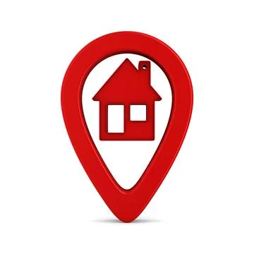 Red pointer marker on white background. Isolated 3D illustration Illustrazione stock