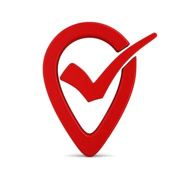 Red pointer marker on white background. Isolated 3D illustration Illustrazione stock