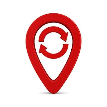 Red pointer marker on white background. Isolated 3D illustration Stock Illustration