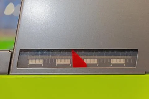 Red Pointer Ruler Machine Stock Photos