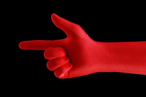Red pointing finger Stock Photos