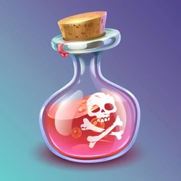 Red poison bottle Stock Illustration
