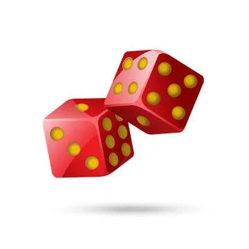 Red poker dice - modern vector isolated object Stock Illustration