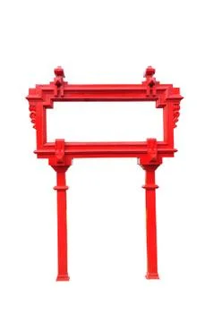 Red pole with space isolated Stock Photos