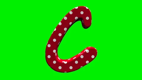 Red polka dot alphabet letters on green screen background Stock Footage 345132382