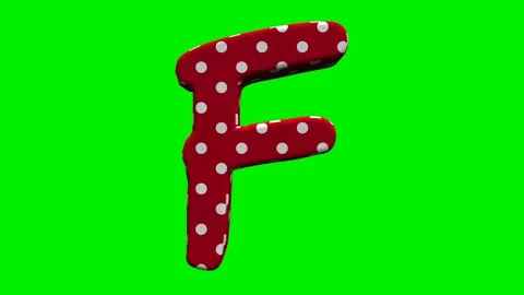 Red polka dot alphabet letters on green screen background Stock Footage 345132446