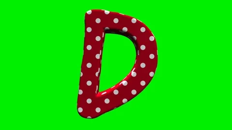 Red polka dot alphabet letters on green screen background Stock Footage 345132539