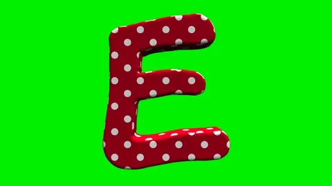 Red polka dot alphabet letters on green screen background Stock Footage 345132548