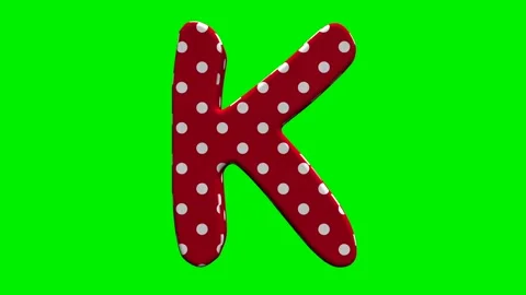 Red polka dot alphabet letters on green screen background Stock Footage 345132903