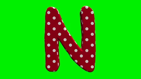 Red polka dot alphabet letters on green screen background Stock Footage 345133020