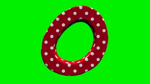 Red polka dot alphabet letters on green screen background Stock Footage 345133033