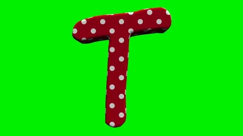 Red polka dot alphabet letters on green screen background Stock Footage 345133107
