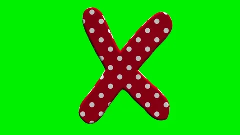 Red polka dot alphabet letters on green screen background Stock Footage 345133253