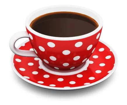 Red polka dot coffee cup Stock Illustration