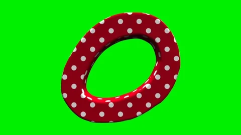 Red polka dot numbers on green screen background Stock Footage 345131746