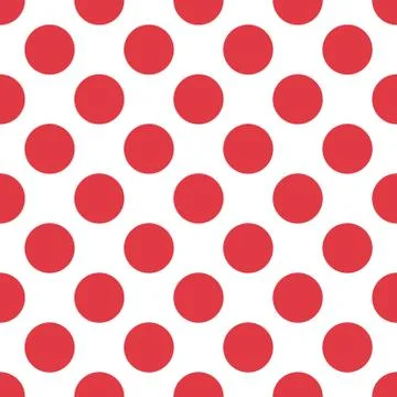 Red polka dot seamless pattern on white background. vector eps 10 Stock Illustration