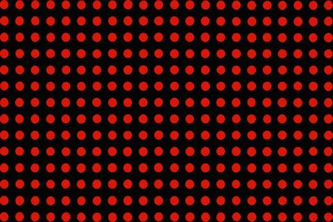 Red polka dots on black background seamless pattern 스톡 일러스트