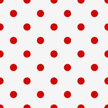 Red polka dots seamless flat pattern. Vector illustration. 스톡 일러스트