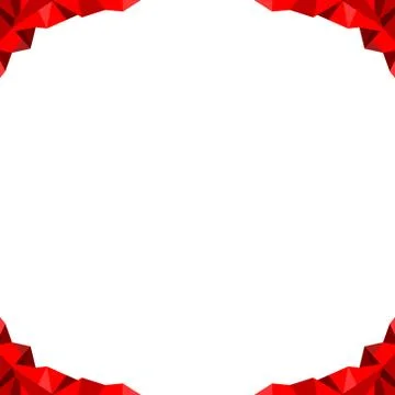 Red poly frame on white background. Stock Illustration