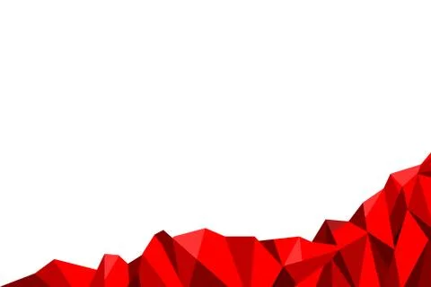 Red poly on white background. Stock Illustration
