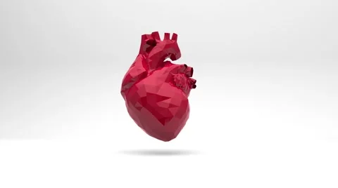 Red polygon heart. Stock Footage 64790396