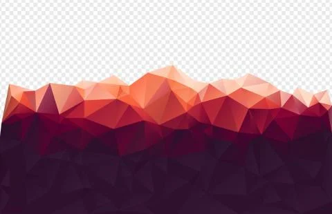 Red polygon mountain Stock Illustration