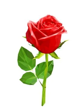 Red polygon rose Stock Illustration