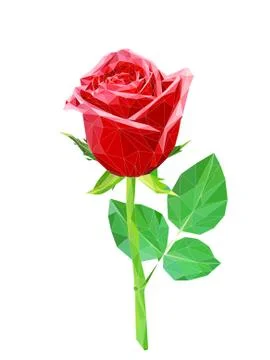 Red polygon rose Stock Illustration