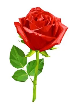 Red polygon rose Stock Illustration