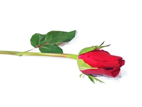 Red polygon rose Stock Illustration