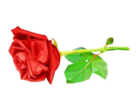 Red polygon rose Stock Illustration