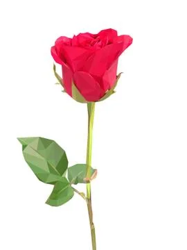 Red polygon rose Stock Illustration