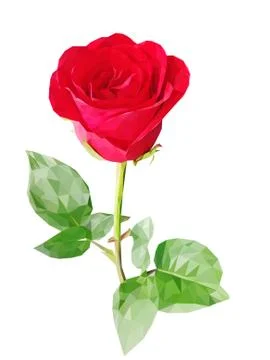 Red polygon rose Stock Illustration