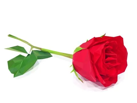 Red polygon rose Stock Illustration