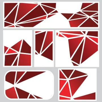 Red Polygonal Banners Stock Illustration