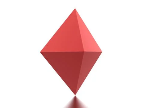 Red polygonal element rendered on white background Stock Illustration