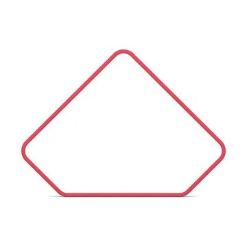 Red polygonal frame decorative boundary smooth angled edges design front view Stock-Illustration
