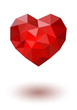 Red polygonal heart. Vector Stock Illustration