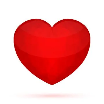 Red polygonal heart on white background vector Illustrazione stock