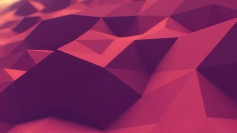 Red Polygonal Surface Slow Waving in Looped 3d Animation. Stock Footage 72340658