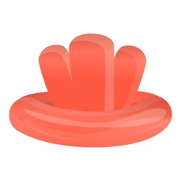 Red pool ring icon, cartoon style Illustrazione stock