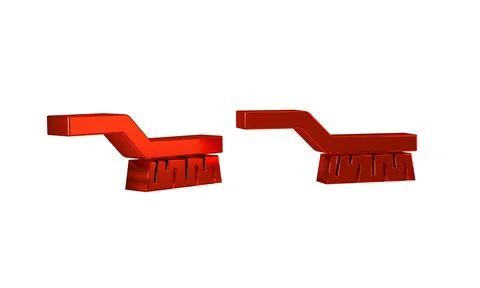 Red Pool table brush icon isolated on transparent background. Biliard table.. Illustrazione stock